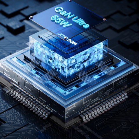 Ładowarka sieciowa Joyroom JR-TCG01 Ultra GaN 65W 2 x USB-C + 1 x USB-A (wtyczka UK) z kablem USB-C 100W 1,2m - czarna