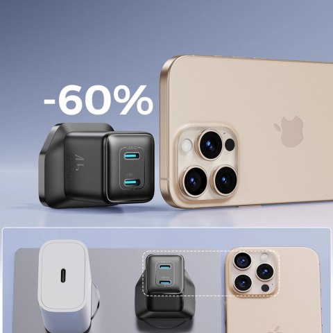 Ładowarka sieciowa Joyroom JR-TCG17 45W 2 x- USB-C (wtyczka UK) - czarna