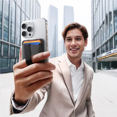 Portfel magnetyczny Joyroom JR-ZS432 kompatybilny z MagSafe - czarny