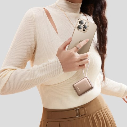 Powerbank Joyroom JR-PBF27 22,5W 10000mAh z dwoma wbudowanymi kablami - złoty