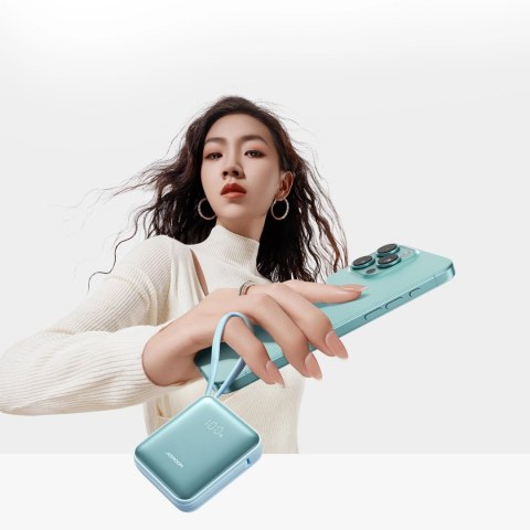 Powerbank Joyroom JR-PBF27 22,5W 10000mAh z dwoma wbudowanymi kablami - niebieski