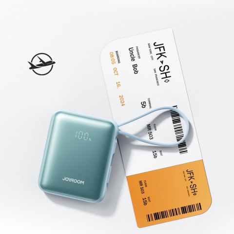 Powerbank Joyroom JR-PBF27 22,5W 10000mAh z dwoma wbudowanymi kablami - niebieski