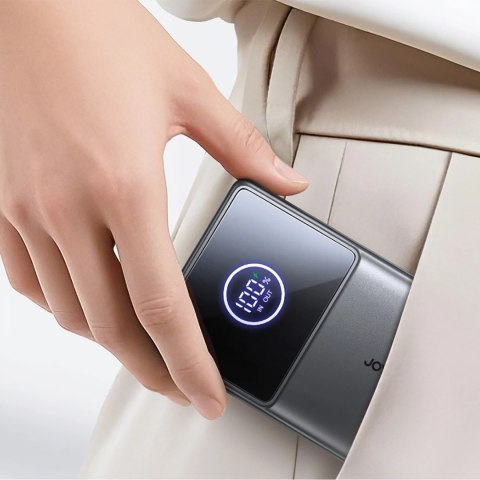 Powerbank Joyroom JR-PR1 10000mAh 22,5W z wbudowanym zwijanym kablem USB-C - czarny
