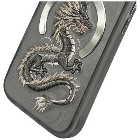 Etui Nimmy Dragon MagSafe na iPhone 16 Pro Max - szare