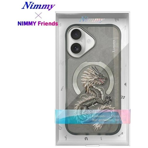Etui Nimmy Dragon MagSafe na iPhone 16 - szare