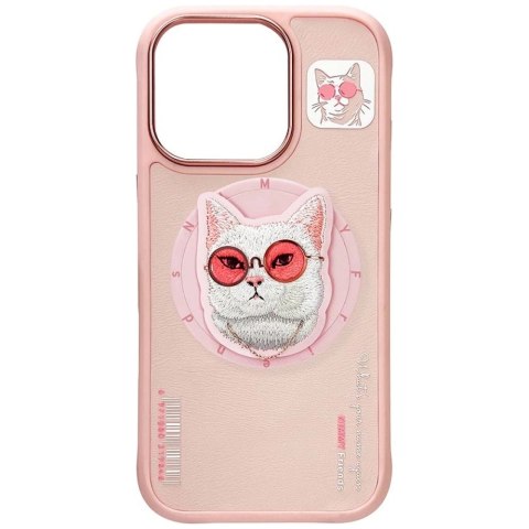 Etui Nimmy Glasses Cool Cat MagSafe na iPhone 16 Pro Max - różowe