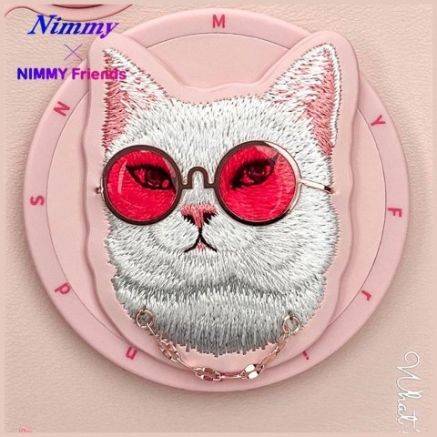 Etui Nimmy Glasses Cool Cat MagSafe na iPhone 16 - różowe