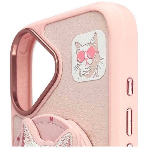 Etui Nimmy Glasses Cool Cat MagSafe na iPhone 16 - różowe