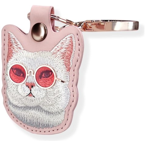 Etui Nimmy Glasses Cool Cat na lokalizator - różowe