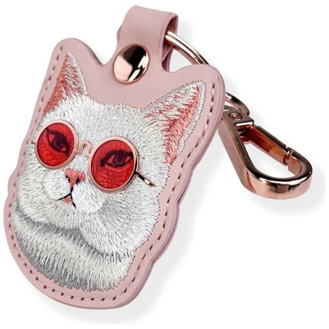 Etui Nimmy Glasses Cool Cat na lokalizator - różowe