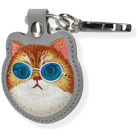Etui Nimmy Glasses Cool Cat na lokalizator - szare