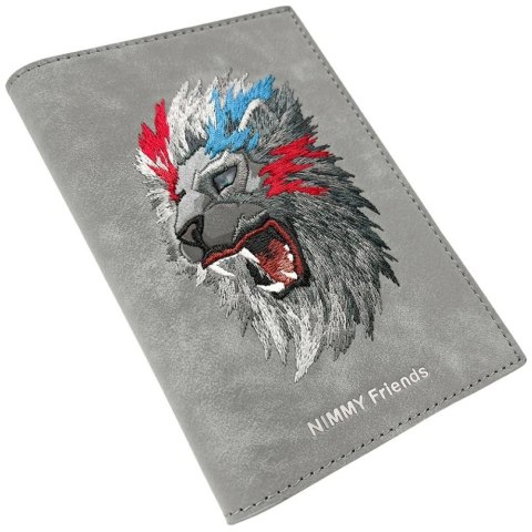Etui Nimmy Raptor Lion na paszport/ portfel - szare