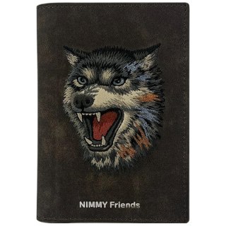 Etui Nimmy Raptor Wolf na paszport / portfel - brązowe