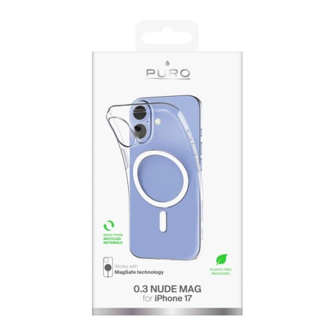 Etui Puro 0.3 MAG Ultra-Slim TPU kompatybilne z MagSafe na iPhone 17 - przezroczyste
