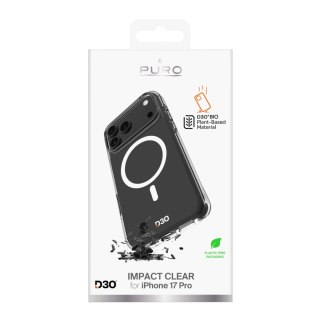 Etui Puro Impact Clear D3O TPU+PC kompatybilne z MagSafe na iPhone 17 Pro - przezroczyste