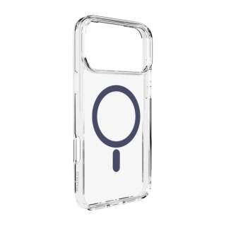 Etui Puro Lite Mag TPU+PC kompatybilne z MagSafe na iPhone 17 Pro Max - przezroczyste z niebieskim pierścieniem