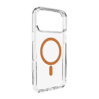 Etui Puro Lite Mag TPU+PC kompatybilne z MagSafe na iPhone 17 Pro Max - przezroczyste z pomarańczowym pierścieniem