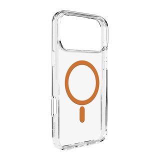 Etui Puro Lite Mag TPU+PC kompatybilne z MagSafe na iPhone 17 Pro - przezroczyste z pomarańczowym pierścieniem