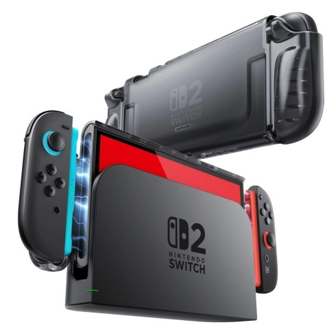 Etui Supcase Crystal na Nintendo Switch 2 - przezroczysto-czarne