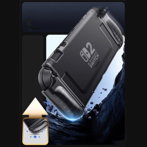 Etui Supcase Crystal na Nintendo Switch 2 - przezroczysto-czarne