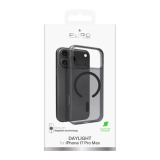 Etui silikonowe Puro Daylight kompatybilne z Magsafe na iPhone 17 Pro Max - półprzezroczyste czarne