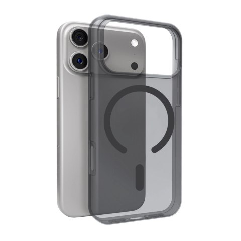 Etui silikonowe Puro Daylight kompatybilne z Magsafe na iPhone 17 Pro - półprzezroczyste czarne