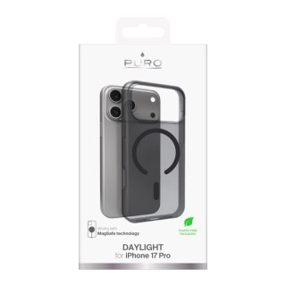 Etui silikonowe Puro Daylight kompatybilne z Magsafe na iPhone 17 Pro - półprzezroczyste czarne