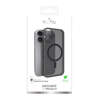 Etui silikonowe Puro Daylight kompatybilne z Magsafe na iPhone 17 - półprzezroczyste czarne
