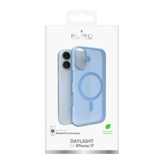 Etui silikonowe Puro Daylight kompatybilne z Magsafe na iPhone 17 - półprzezroczyste niebieskie