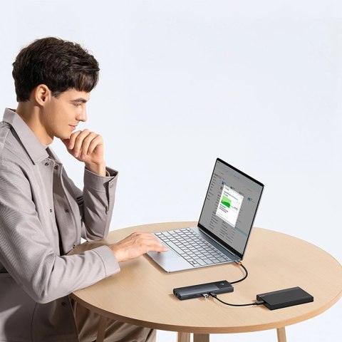 Hub USB-C Baseus Metal Gleam II 10w1 HDMI USB-A USB-C RJ45 SD/TF - szary