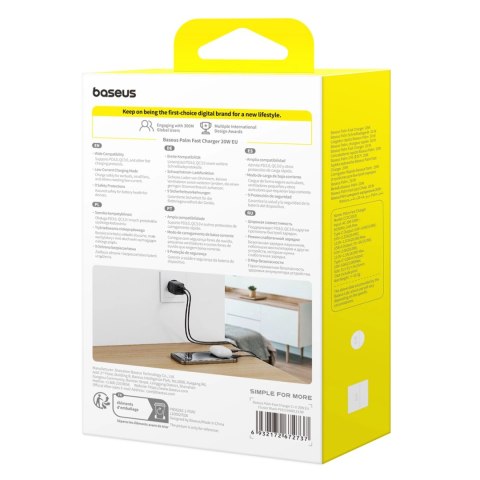 Ładowarka sieciowa Baseus Palm 20W USB-C USB-A - czarna