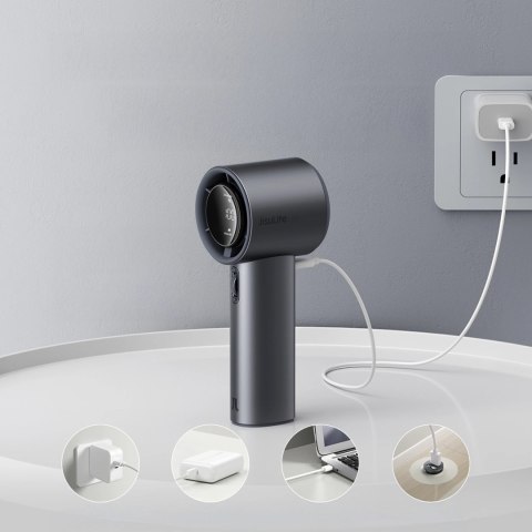 Mini dmuchawa Jisulife Handheld Fan Pro1 S 5000mAh FA53PRO przenośny wiatraczek wentylator USB metalowy - ciemnoszary