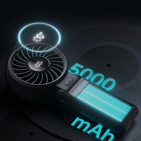 Mini wentylator Jisulife Handheld Fan Life7 5000mAh przenośny wiatraczek USB - czarny