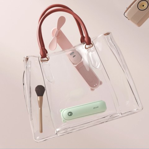 Mini wentylator Jisulife Handheld Fan Life8 przenośny wiatraczek USB z funkcją powerbanka 2000mAh i latarką - zielony