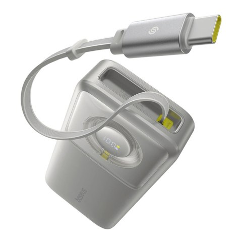 Powerbank Baseus Free2Pull 20000mAh 65W ze zwijanym kablem USB-C - szary