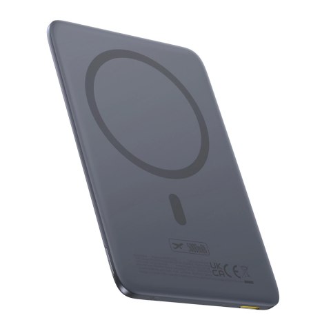 Powerbank Baseus PicoGo AM41 5000mAh 20W ultra-cienki, kompatybilny z MagSafe z czarnym kablem Baseus Simple USB-C 60W 30cm - sz