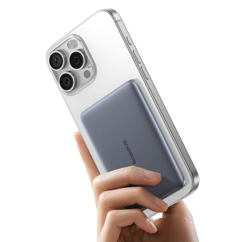 Powerbank Baseus PicoGo AM41 5000mAh 20W ultra-cienki, kompatybilny z MagSafe z czarnym kablem Baseus Simple USB-C 60W 30cm - sz