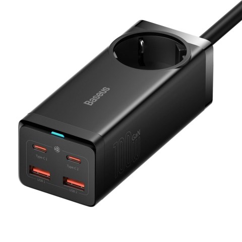 Stacja ładująca Baseus GaN3 Pro 100W EU + 2 x USB-A + 2 x USB-C z kablem 1m Baseus Xiaobai USB-C 100W - czarna