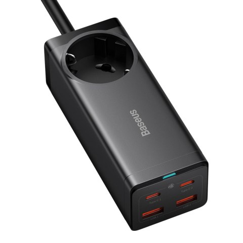 Stacja ładująca Baseus GaN3 Pro 100W EU + 2 x USB-A + 2 x USB-C z kablem 1m Baseus Xiaobai USB-C 100W - czarna