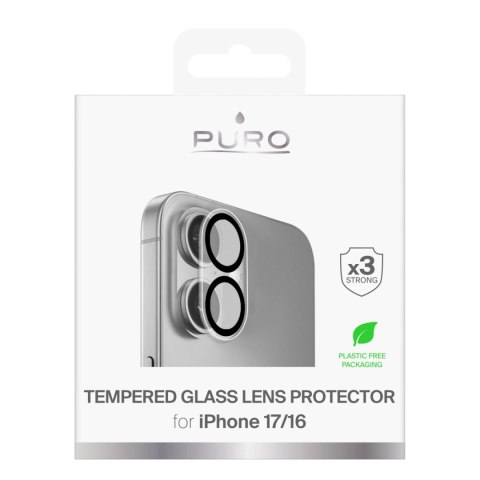 Szkło hartowane Puro Camera Standard na iPhone 17 / iPhone 16 na wyspę aparatu i obiektywy
