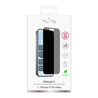 Szkło hartowane Puro Privacy prywatyzujące na iPhone 17 Pro Max