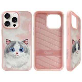 Etui Nimmy Big Eyed Pet 2.0 Cat na iPhone 15 Pro - różowe