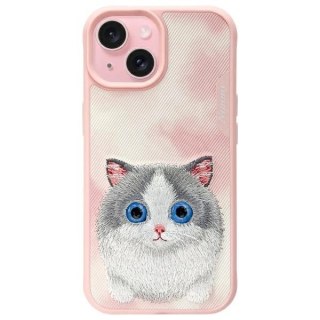 Etui Nimmy Big Eyed Pet 2.0 Cat na iPhone 15 - różowe