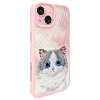 Etui Nimmy Big Eyed Pet 2.0 Cat na iPhone 15 - różowe