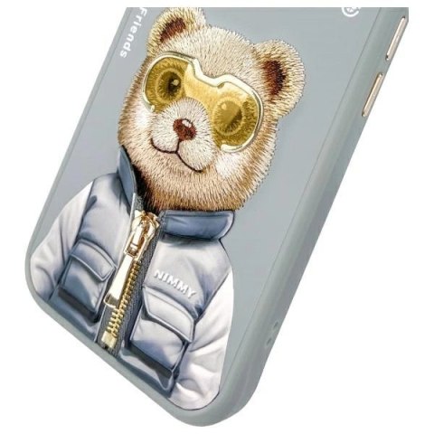 Etui Nimmy Cool&Cute 2.0 Bear do iPhone 15 - szare