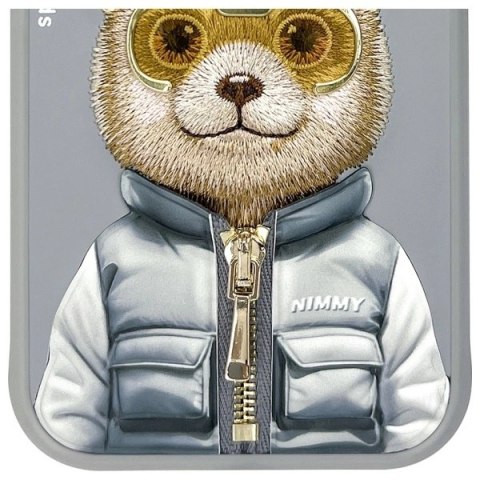 Etui Nimmy Cool&Cute 2.0 Bear do iPhone 15 - szare