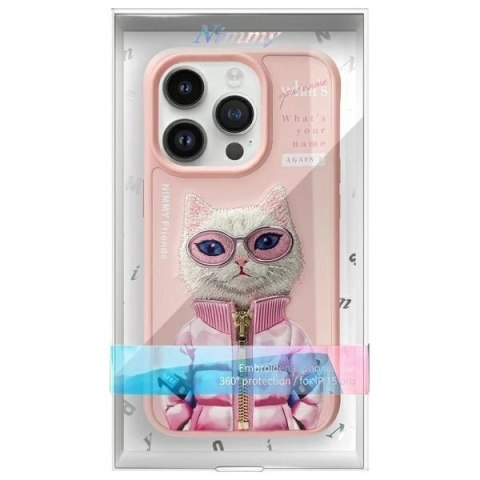 Etui Nimmy Cool&Cute 2.0 Cat na iPhone 15 Pro - różowe