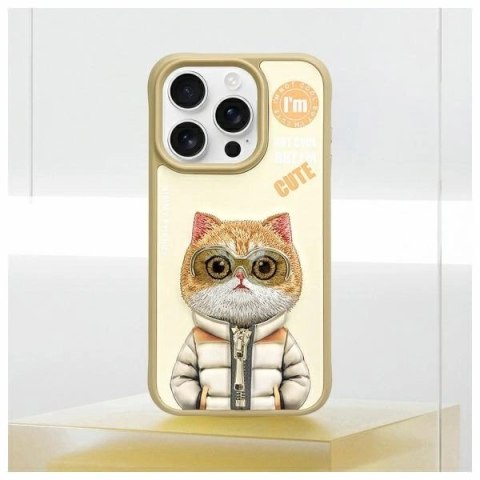 Etui Nimmy Cool&Cute 2.0 Cat na iPhone 15 Pro - zielone