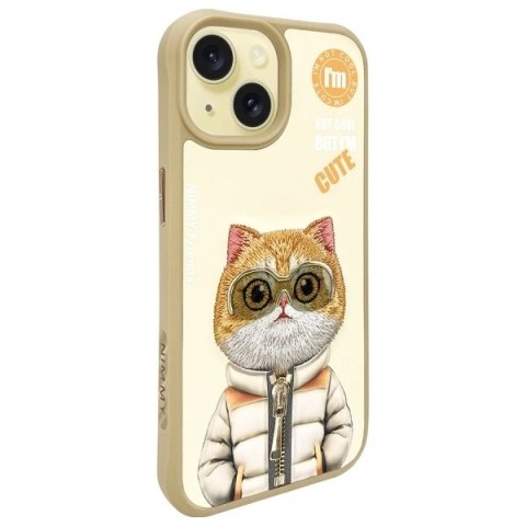 Etui Nimmy Cool&Cute 2.0 Cat na iPhone 15 - beżowe