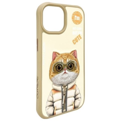 Etui Nimmy Cool&Cute 2.0 Cat na iPhone 15 - beżowe